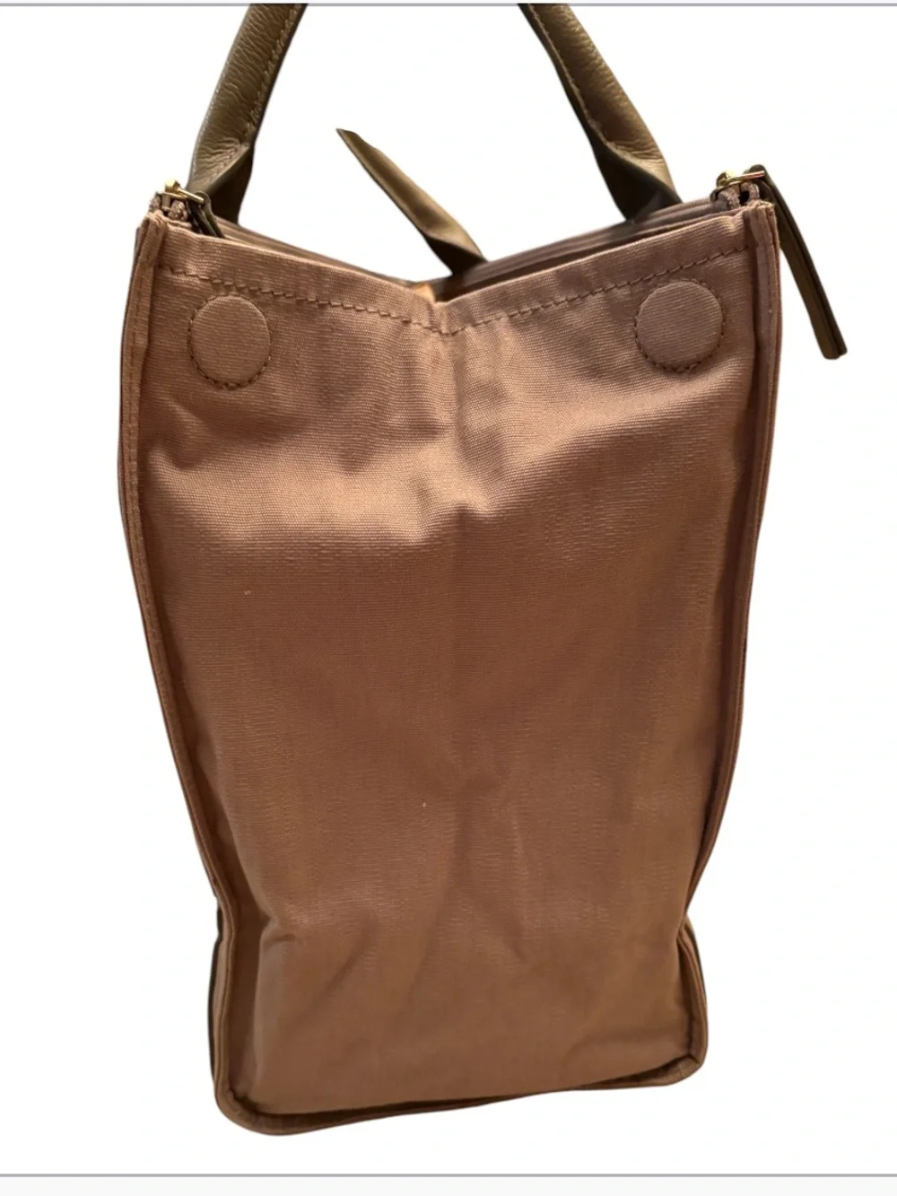 Tory Burch Ella Tan Pebbled Leather and Canvas Tote